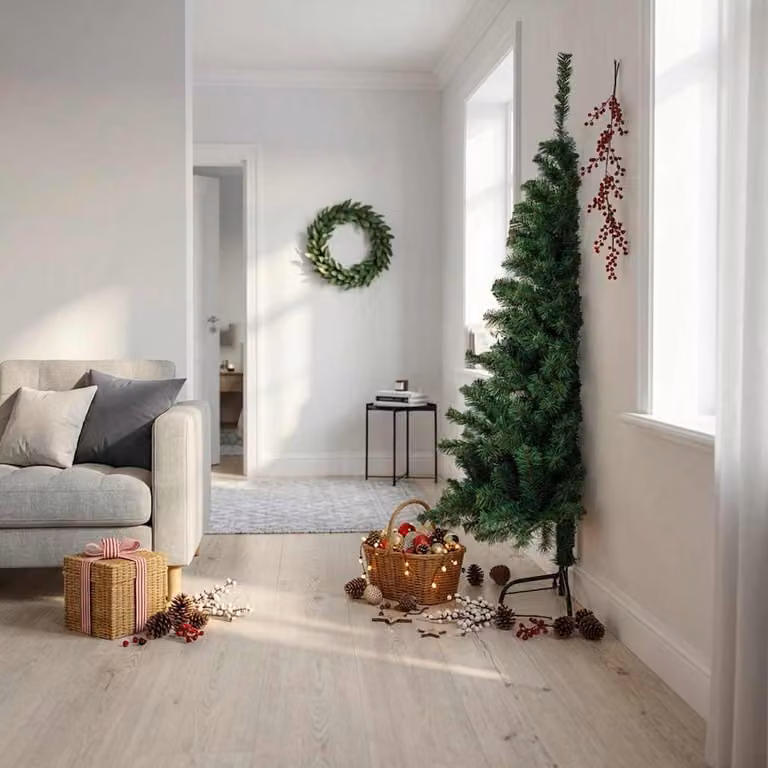 Maison Exclusive - Albero di Natale artificiale a mezza altezza con supporto, verde, 180 cm, in PVC