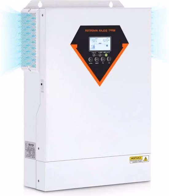 Inverter solare ibrido 2 in 1 da 5500W con schermo LCD e 4 modalità di uscita, colore bianco