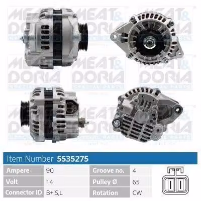 MEAT & DORIA 5535275 Alternatore LiMa 90A per MITSUBISHI L 200 (K7T, K6T) e GREAT WALL STEED