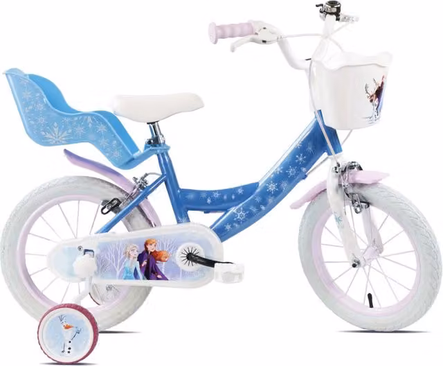 Bicicletta per bambina Disney Frozen II Denver 14 pollici blu e nera in metallo