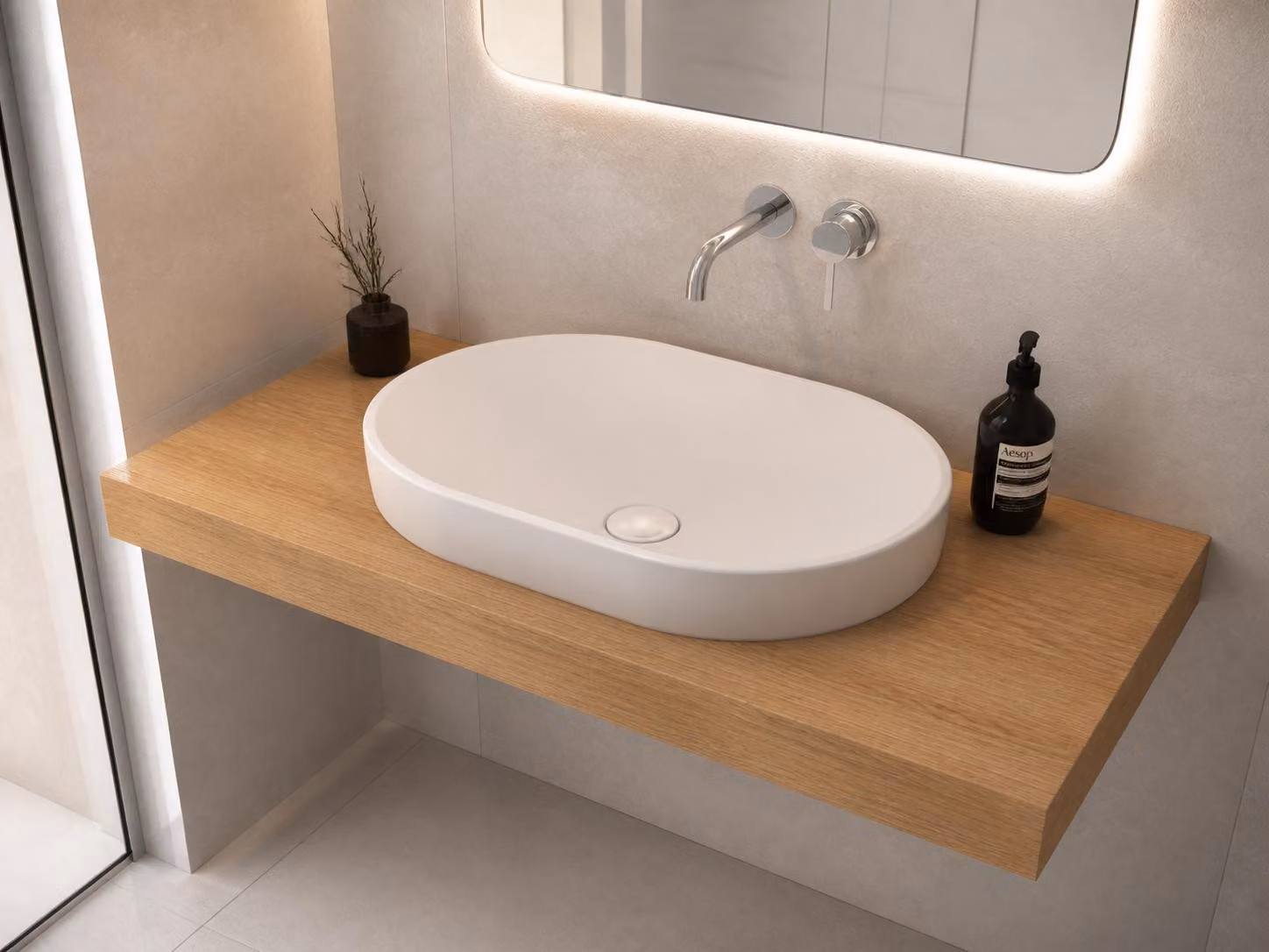 Lavabo da appoggio SAPPHIRE per piatti 60 cm x 40 cm, bianco