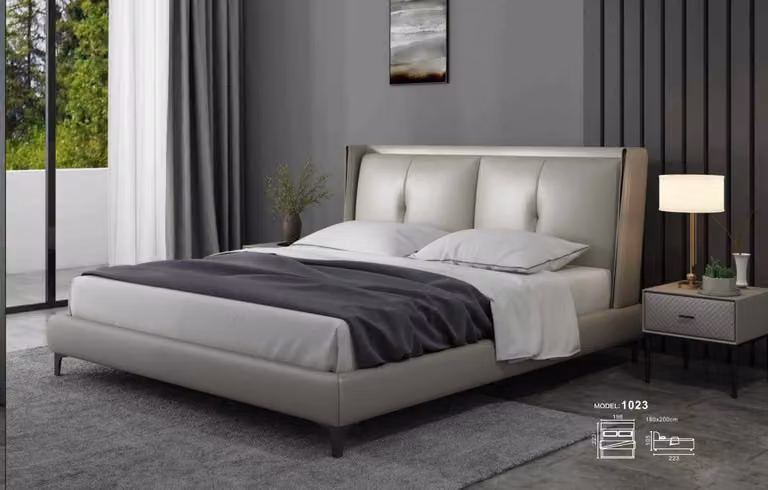 Bett Klassisch Polsterbett Luxus Doppel Schlafzimmer Holz Kunstleder 180x200