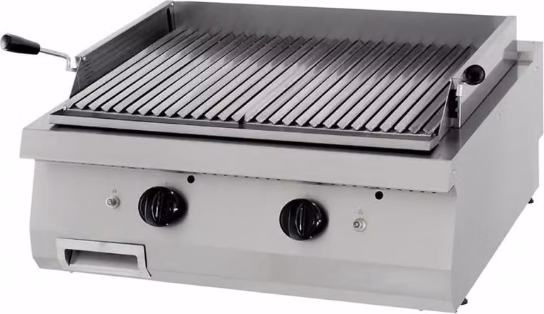 Maxima - Gastro Heavy Duty barbecue in pietra lavica - unità doppia - profondità 70 cm - gas