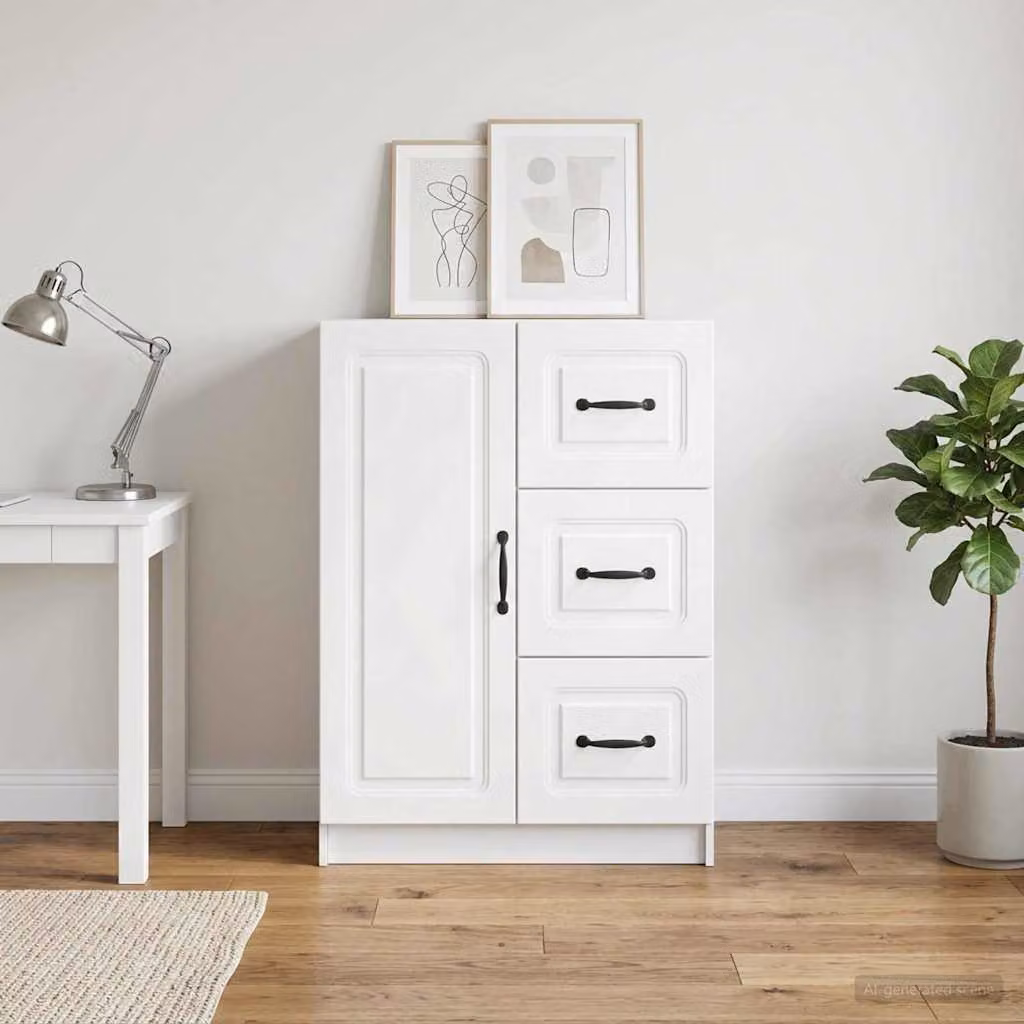 Credenza moderna vidaXL in legno ingegnerizzato bianco L 66 cm x P 34,5 cm x H 87 cm