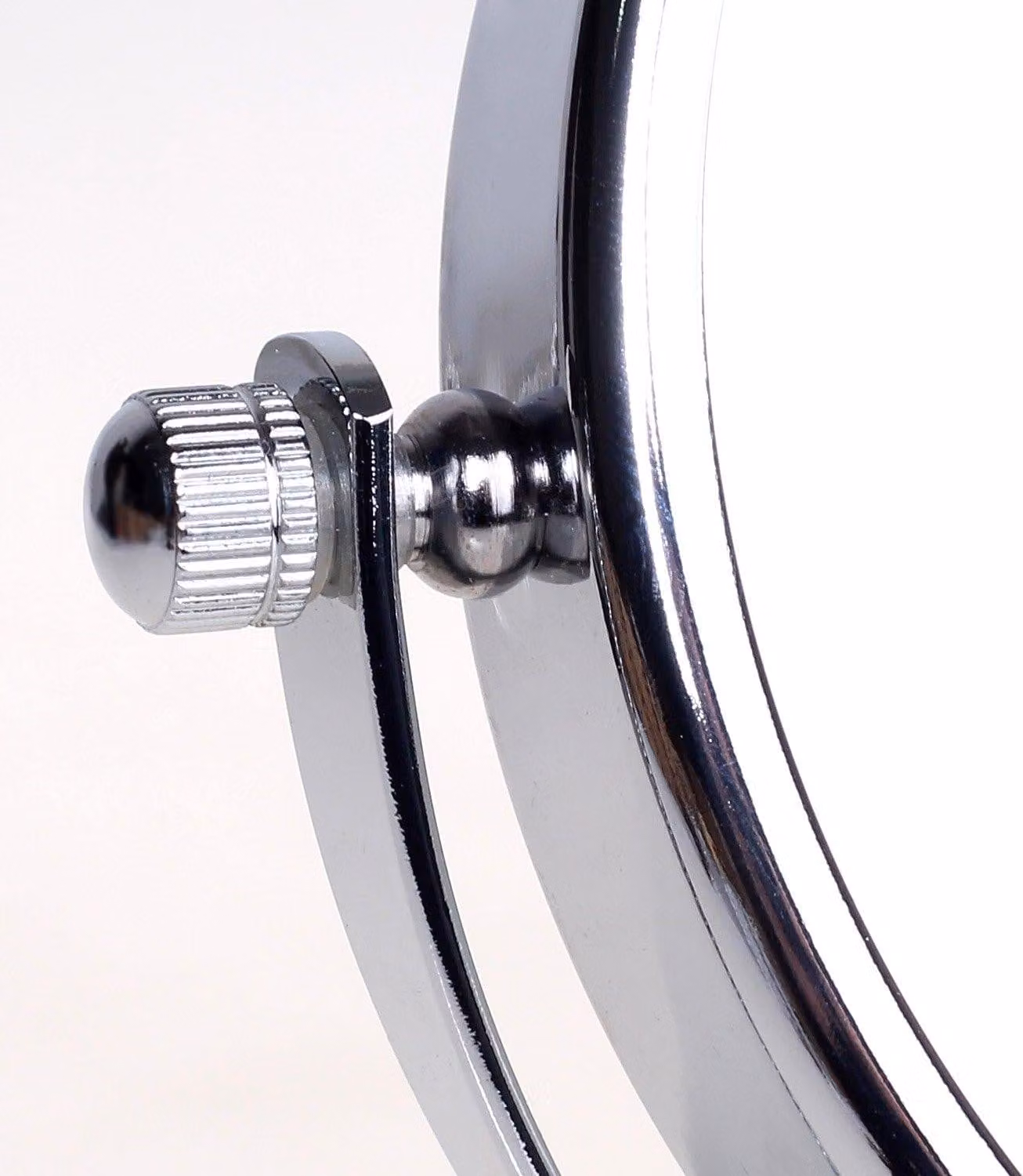 Specchio da bagno, diametro 20 cm, ingrandimento 5x, girevole, cromato