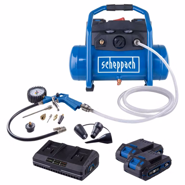 Compressore a batteria con starter kit da 2 Ah + batteria da 2 Ah C-ACT160/6-X - Set 2.5 - SCHEPPACH