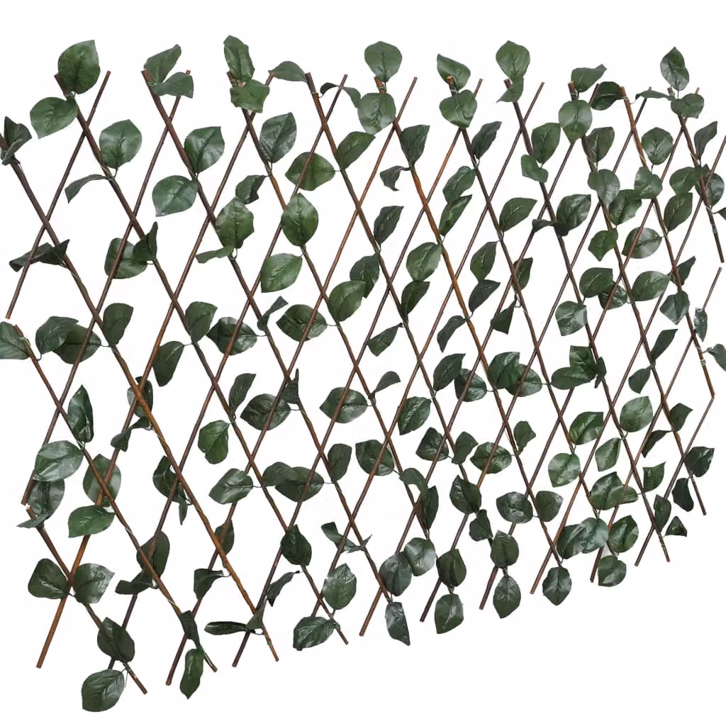 vidaXL Recinto a traliccio di salice 5 pezzi con foglie artificiali 180x30 cm