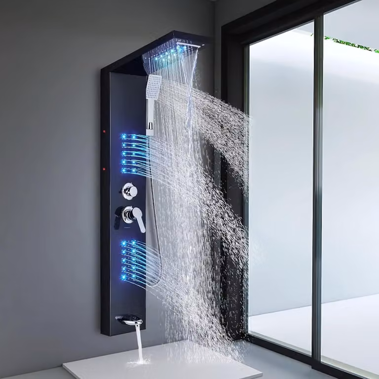 Pannello doccia – Soffione a pioggia – Funzione cascata – Doccia massaggio – Acciaio inossidabile – Multifunzione