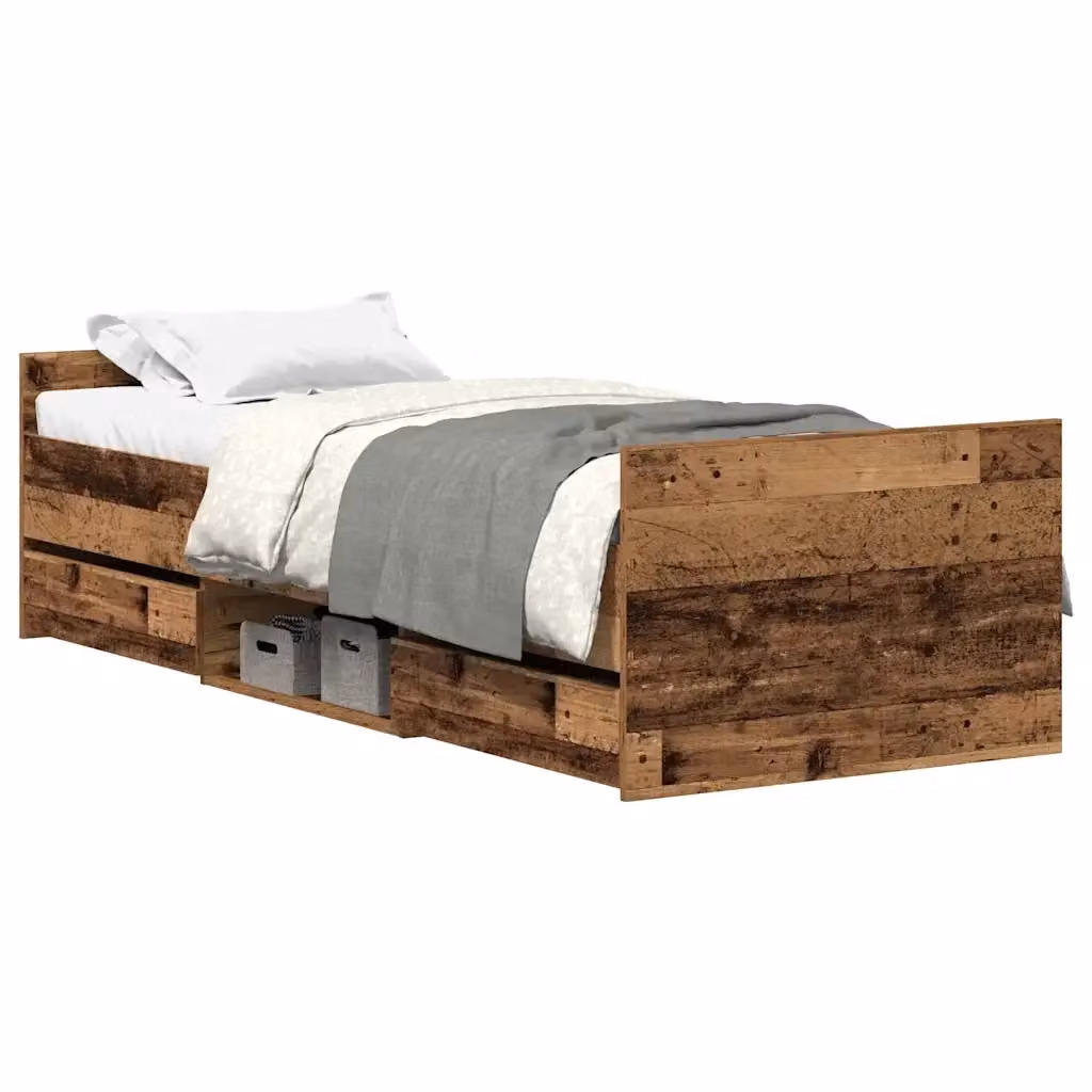 Giroletto vidaXL in legno di pino marrone con doghe fisse e struttura rigida L/P/H: 203 x 103 x 50 cm – 2