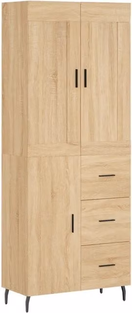 Credenza | Madia | Buffet da pranzo | Armadio da pranzo Rovere Sonoma 69,5x34x180 cm in Legno Multistrato