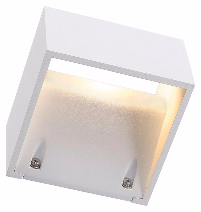 SLV LOGS WALL Applique da parete, angolare, bianca, 6W LED, bianco caldo Luce esterna