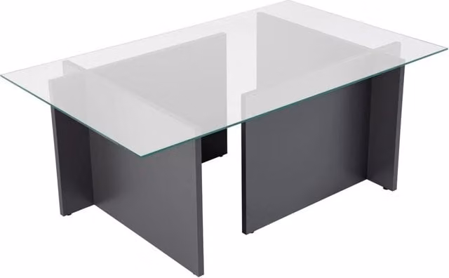 Tavolino in vetro "Vetrino" 105 x 65 x 40 cm - Antracite