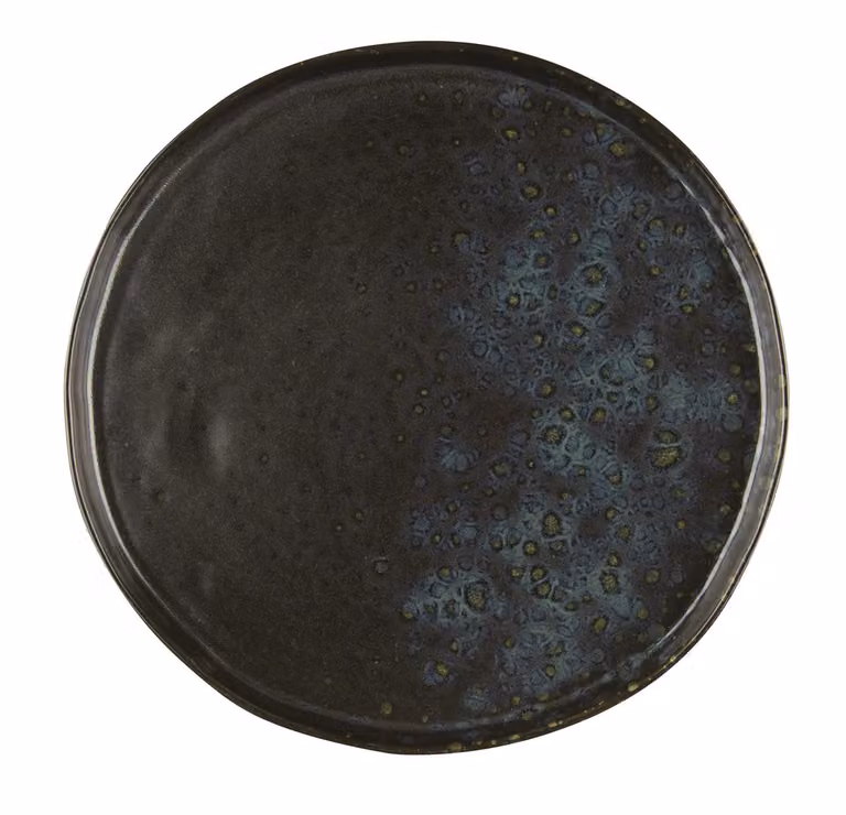 Piatto piano nero con puntini blu Le Coq Phobos, diam. 26,5cm, 6 pezzi