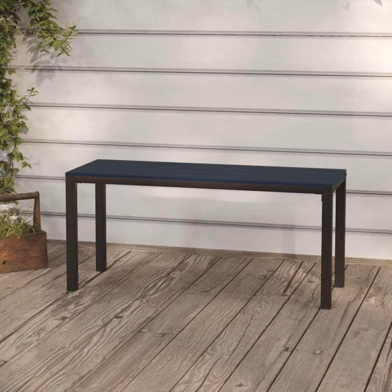vidaXL Panchina da Giardino Moderna in Acciaio e WPC Nera