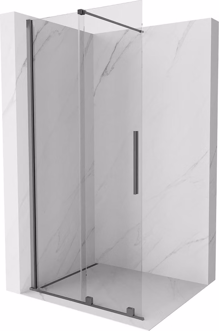 Mexen Velar parete doccia scorrevole Walk-in 85 x 200 cm, trasparente 8 mm, gun metal - 871-085-000-03-95