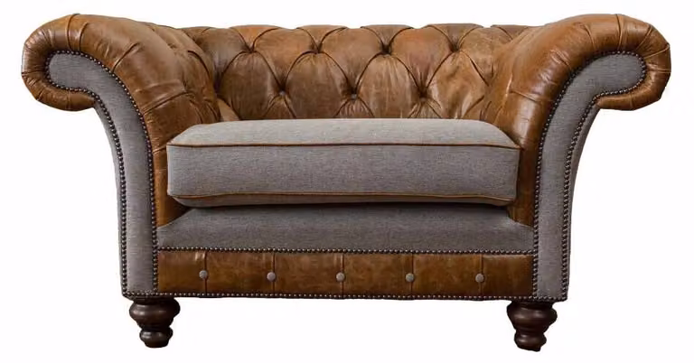 Design Chesterfield Sessel 1 Sitzer Couch Luxus Klassische Textil Sofas