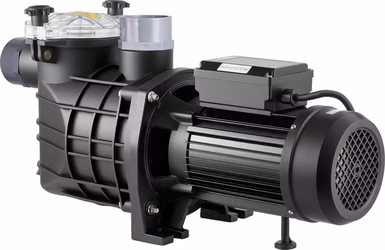 Pompa per piscina SucceBuy 3 kW, pompa per piscina con portata massima di 35.000 l/h, pompa monostadio 2860 giri/min, prevalenza massima 19 m, dotata di timer 24 ore e cestello filtrante, adatta per piscine fuori terra, piscine interrate e spa.