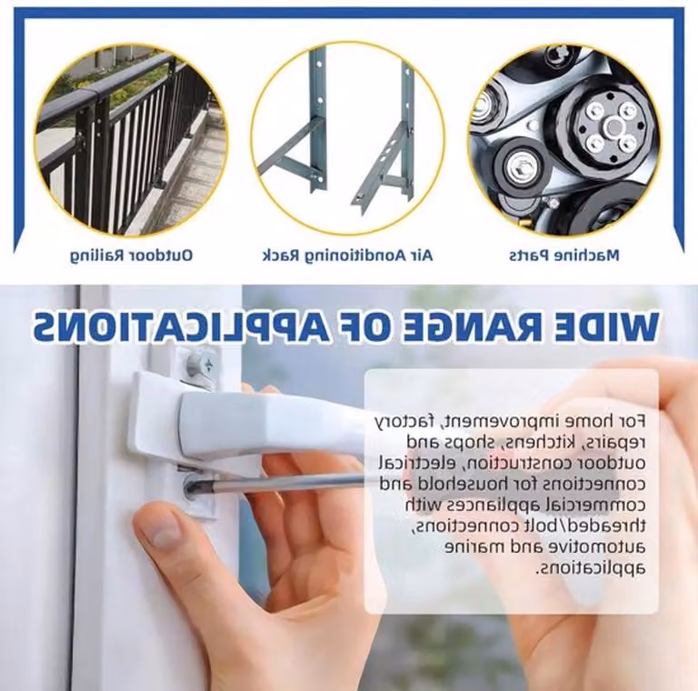 Set di 100 rondelle in acciaio inossidabile M8 x 25 mm per la fissaggio di viti, resistenti e anticorrosive