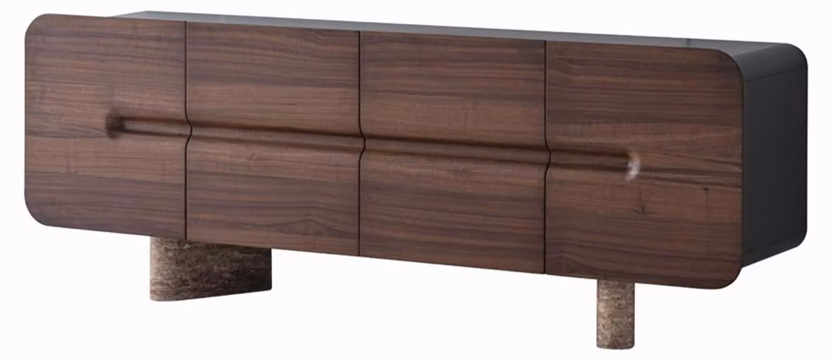 Credenza moderna Braun, lussuosa, in legno, design elegante, grande
