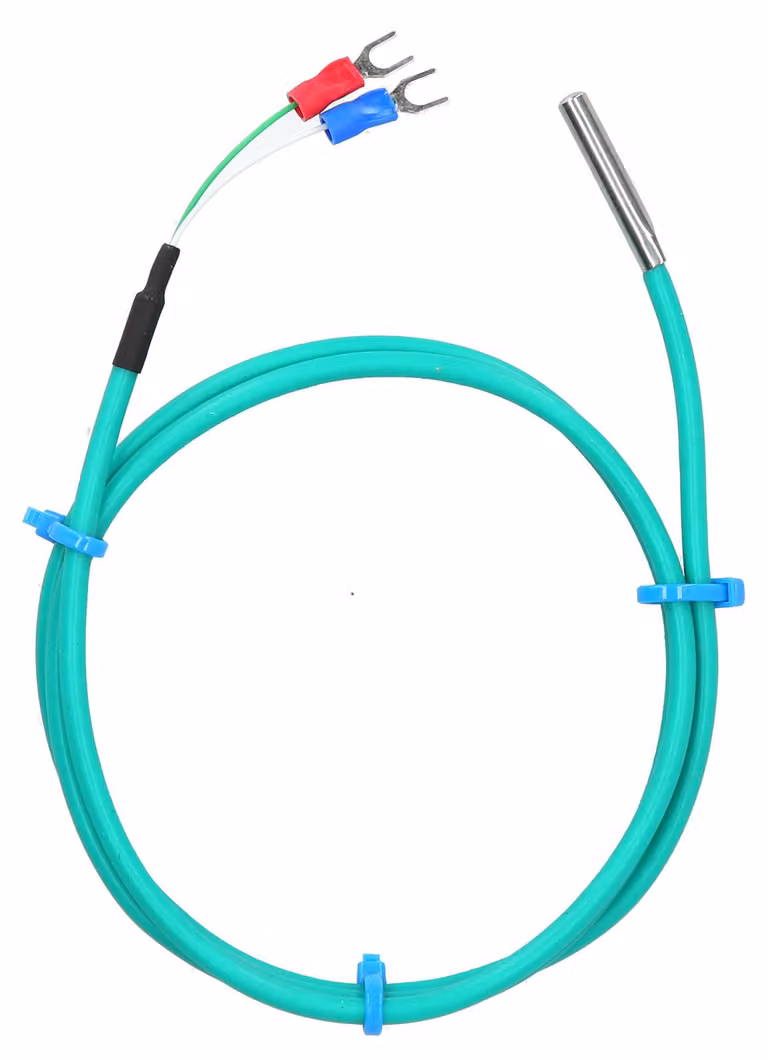 Termocoppia di tipo K, sensore di temperatura in silicone impermeabile, cavo flessibile, colore verde, sonda di dimensioni 5 x 30 mm, intervallo di temperatura 0–200 °C, lunghezza 2 metri / 6,6 piedi