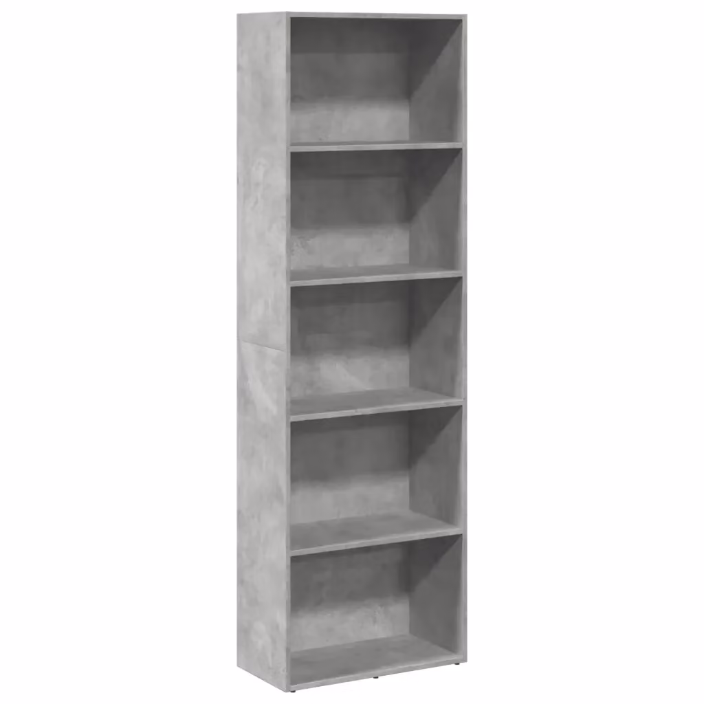Libreria a scaffale Design Mania in legno e MDF, colore grigio cemento, stile industrial, L: 60 cm, P: 30 cm, H: 189 cm – 2