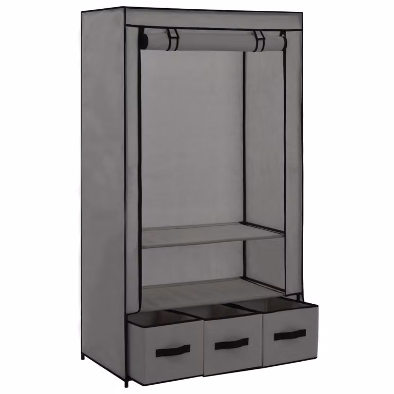 vidaXL Armadio Grigio 87 x 49 x 159 cm Tessuto