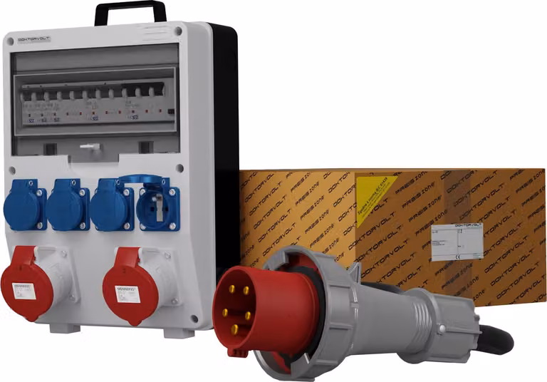 Distributore di potenza TD-S/FI 2x32A 4x230 franz System SKH Cavo 5x10mm2 Doktorvolt® 0038