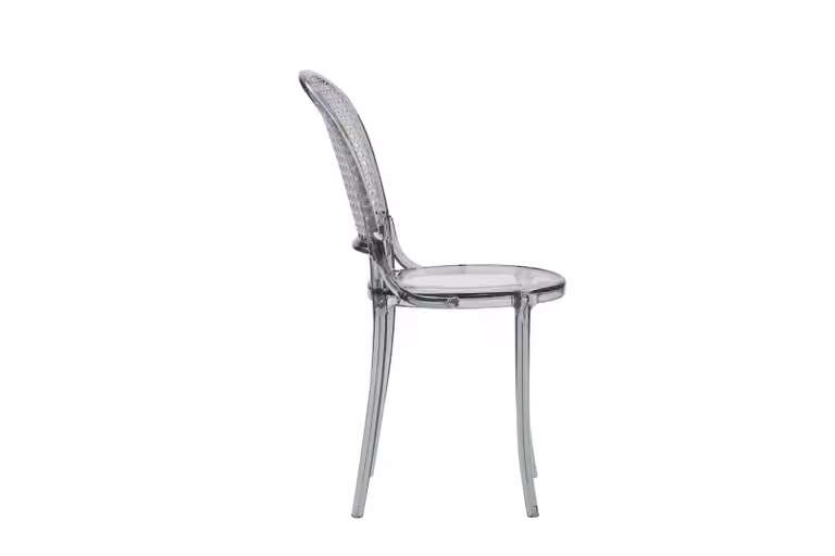 Set di 2 sedie design in polipropilene trasparente fumè Mobili 2G L/P/H: 46 x 55 x 88 cm