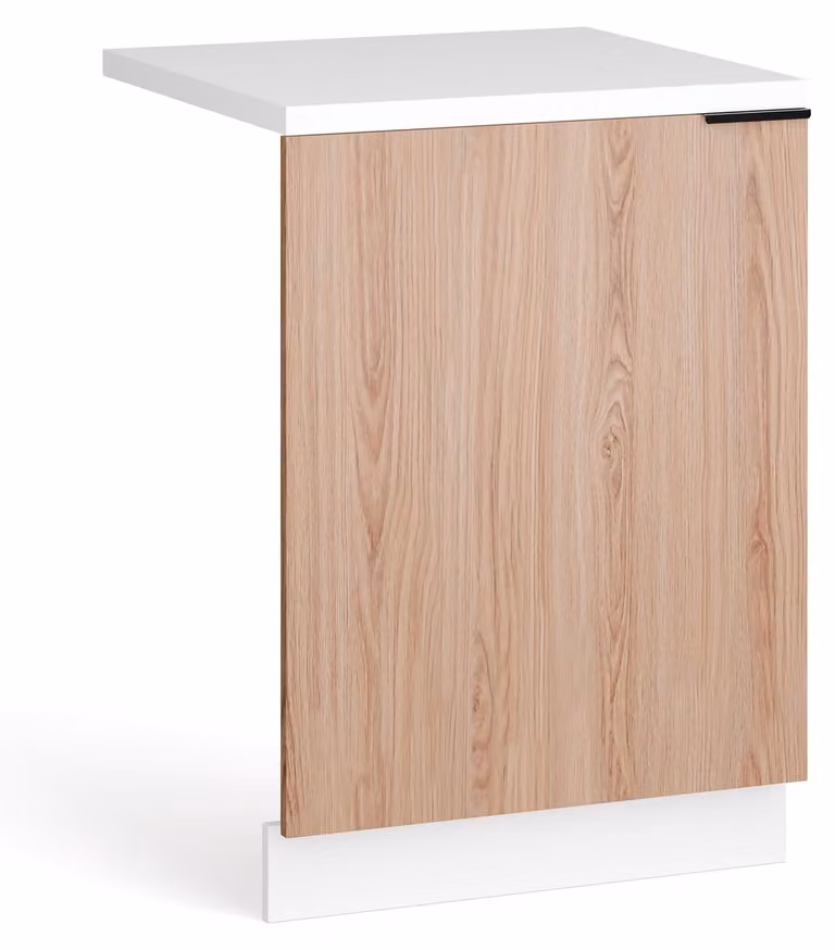 Mobile da cucina con piano di lavoro - Facile da pulire, bianco e effetto legno di quercia