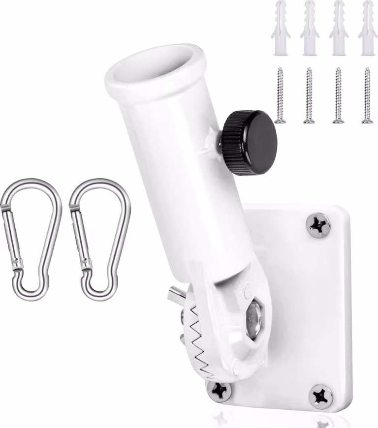 Portabandiera regolabile - Montaggio a parete per giardino e balcone - Bianco