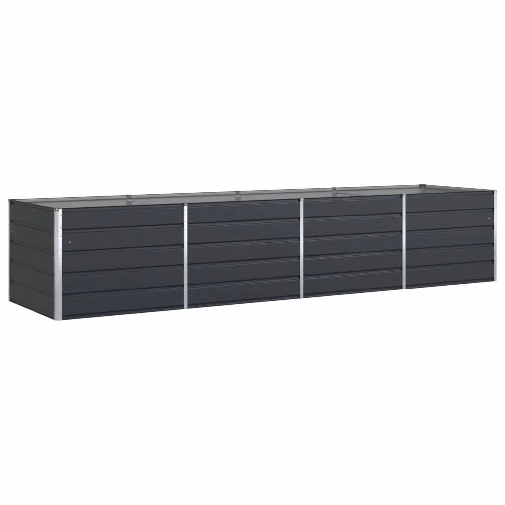 Fioriera da giardino vidaXL in acciaio zincato colore antracite L: 195 cm, P: 100 cm, H: 45 cm – 2