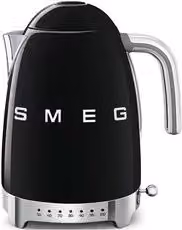 Bollitore elettrico Smeg 50 Style Black KLF04BLEU da 1,7 l con funzione Keep Warm e filtro anticalcare