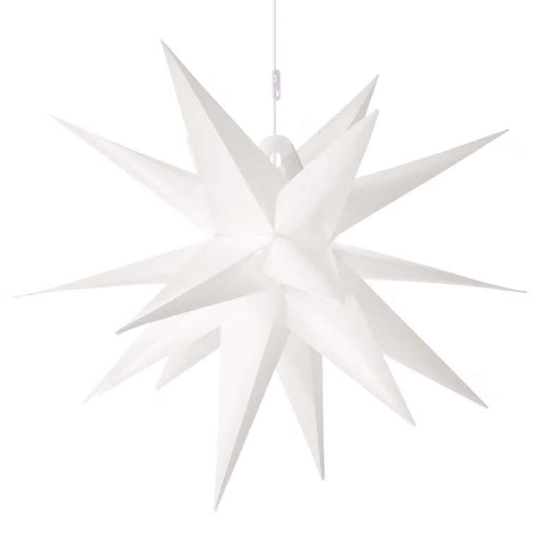 Stella decorativa esterna a LED 3D, extra grande, bianca, 100 cm, con timer, grado di protezione IP44