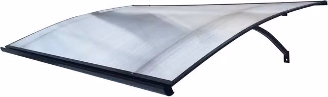 Tettoia curva Starkedach con telaio in alluminio antracite e rivestimento in policarbonato trasparente L: 160 cm