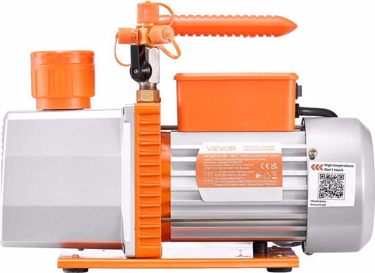 Pompa a vuoto, 7 CFM 198 L/min, pompa a vuoto rotativa a due stadi HVAC per AC, per R134a R22 R410a R1234YF R32, motore a 4 poli, per la manutenzione dei climatizzatori automobilistici, degassificazione della resina, olio incluso