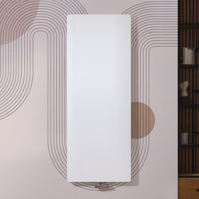 Radiatore di Design Verticale Antracite a Piastra (Pannello Singolo) - 1800mm x 300mm - Attacco Centrale - Ria
