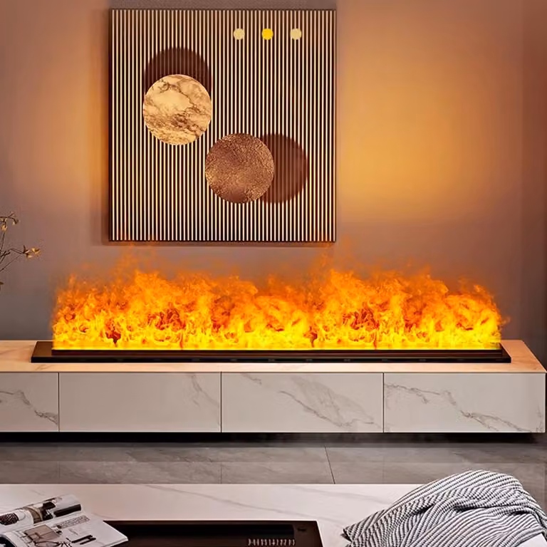 Camino a incasso con effetto fiamme e vapore - 1800 mm, colore delle fiamme variabile, serbatoio da 4,5 litri