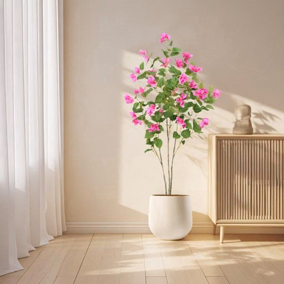 Albero artificiale di bougainvillea, altezza 1,2 metri, foglie dal tocco realistico, decorazione che non richiede manutenzione