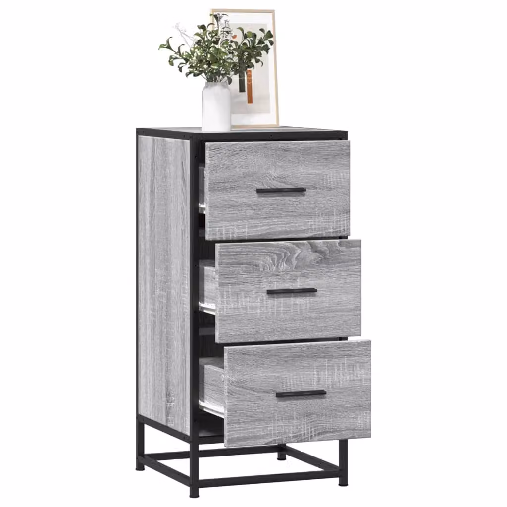 Credenza vidaXL in stile industriale Grigio con finitura opaca in MDF e metallo L/P/H: 35,5 x 35 x 76 cm