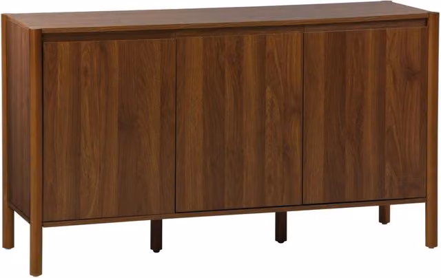 Credenza moderna Sweeek in legno con 3 ante, colore marrone, L: 140 cm – 1