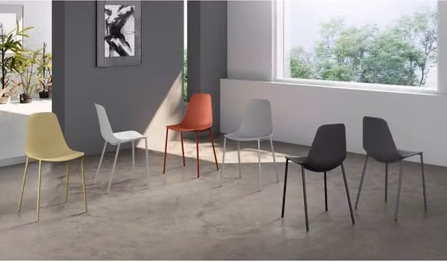 Set di 4 Sedie in polipropilene Frida 49cm X 48.5cm H 88cm Stones
