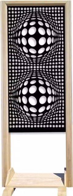 Signorbit BALLS Separè Paravento modulabile in Legno e PVC Nero L: 70 cm, H: 190 cm, P: 50 cm