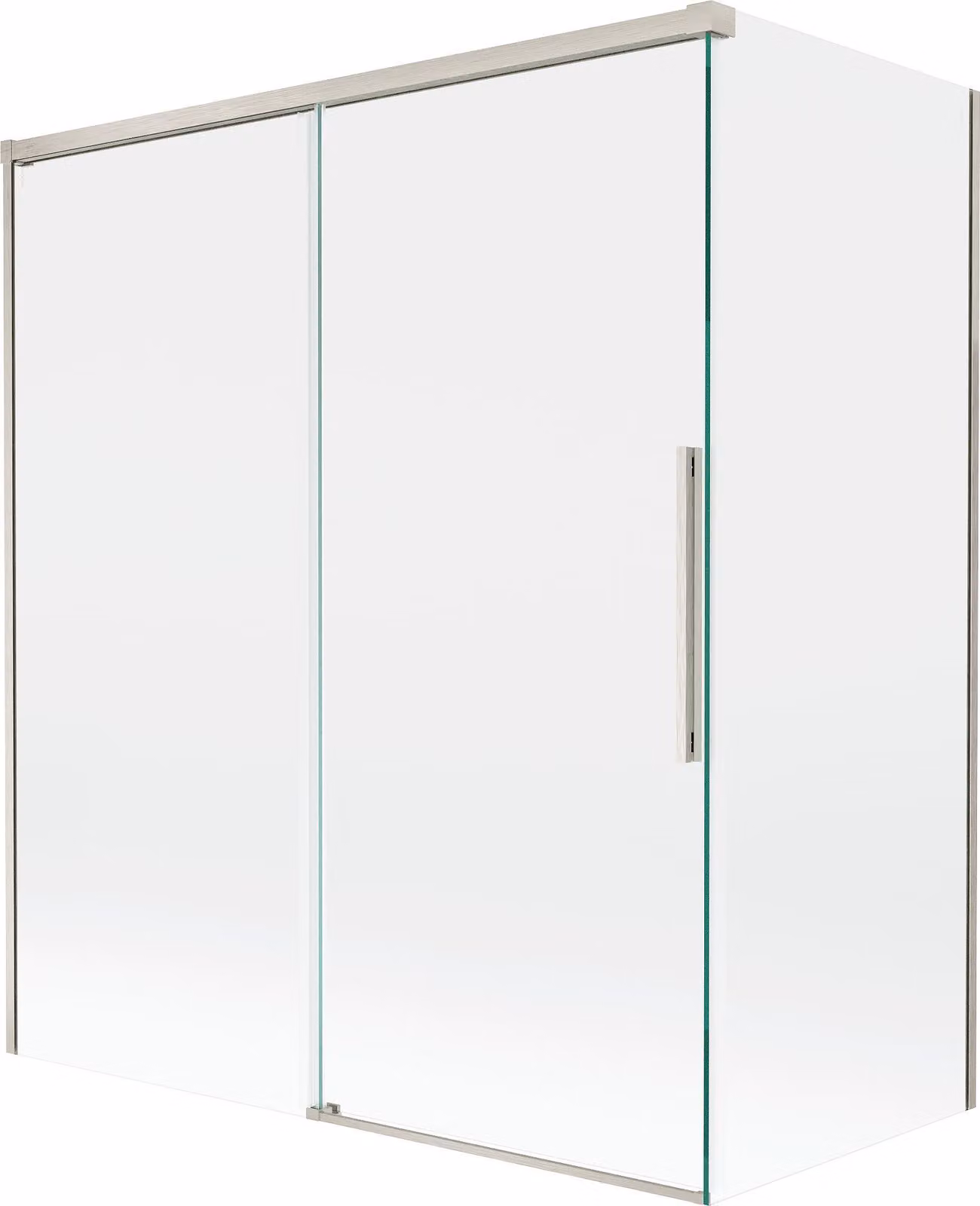 Mexen Rox paravento da vasca da bagno scorrevole a 2 ante 140 + 70 x 150 cm, trasparente, nichel spazzolato - 8C9-140-070-97-00