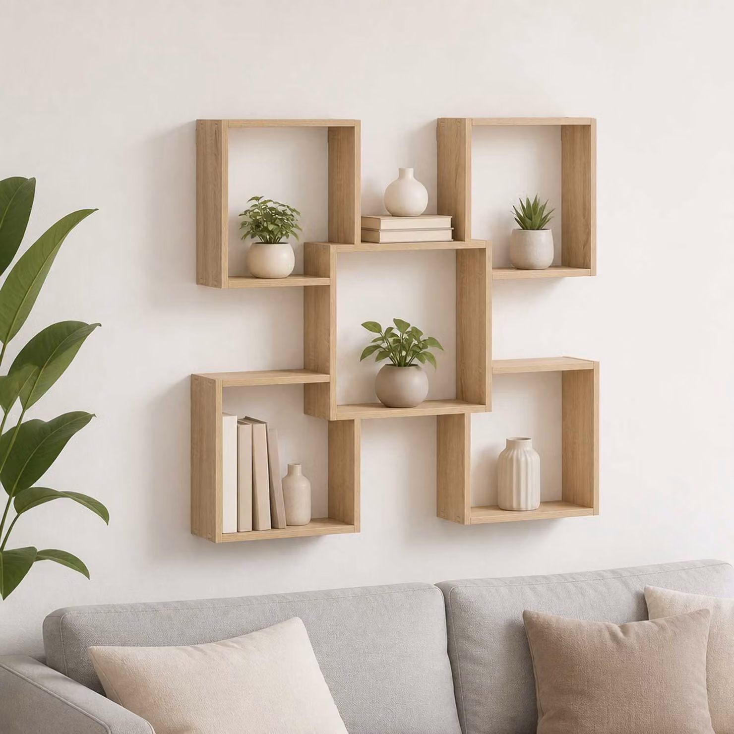 Scaffale da parete moderno vidaXL in legno color marrone, L: 99,5 cm, P: 17 cm, H: 91 cm