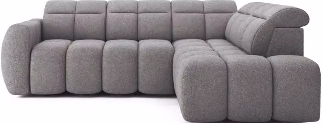 Divano ad angolo elettrico MEUBLORAMA RONDA 4 posti grigio con angolo destro, funzione notte e poggiatesta regolabile, L 258 cm x P 167 cm x H 107 cm – 1