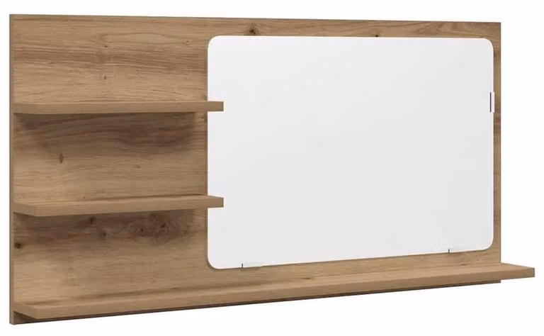 Specchio da bagno con ripiani, dimensioni 90x11x45 cm