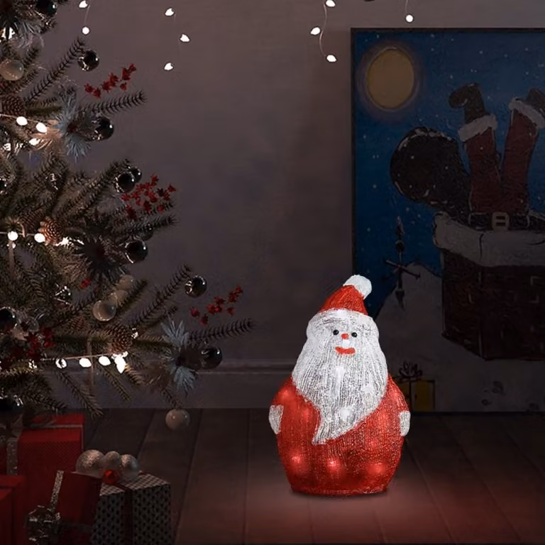 The Living Store LED-Weihnachtsmann Acryl Indoor e Outdoor 28 cm