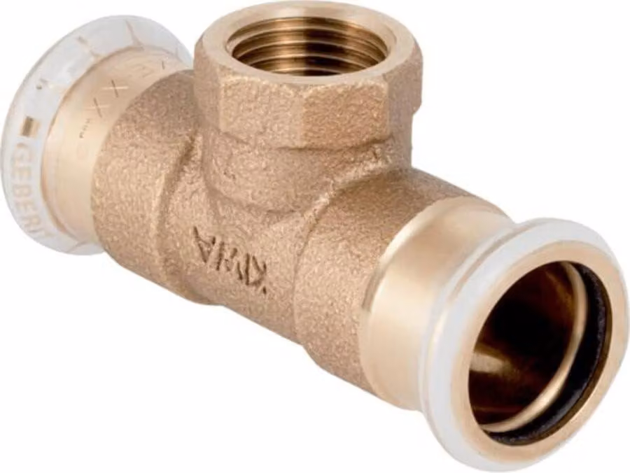 Geberit Raccordo a T Mapress d 54xR 1/2, m IG canna di fucile, rame