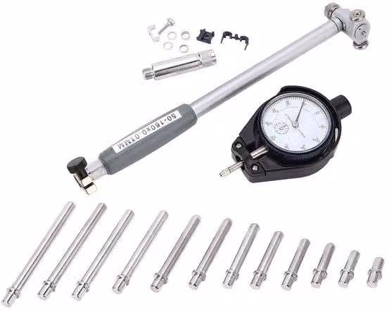 Misuratore di diametro interno - Precisione 0,01 mm - Realizzato in lega di alluminio - Strumento di misurazione preciso - Campo di misurazione: 50-160 mm - Facile da usare - Misurazione del tempo precisa