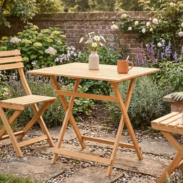 Tavolo da esterno DMORA in legno massello trattato, modello rettangolare marrone, L: 80 cm, P: 60 cm, H: 72 cm